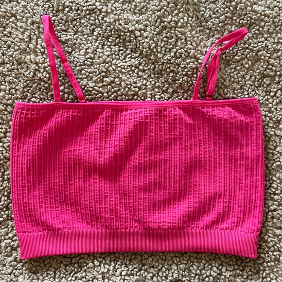 Spiritual Gangster Wide Rib Bandeau Cami in Raspberry M/L - Picture 6 of 17